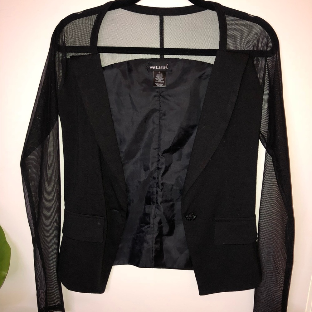 Black Blazer w/ Mesh Sleeves